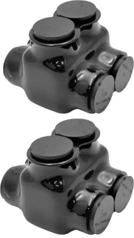 Insulated Splice Connector 2 Ports Wire Connectors 2-14AWG Wide Polaris Connector Aluminum and Copper Insulated Wire Split Bolt Connector Pre-Filled with Oxide Inhibiting Compound (Pack of 2)