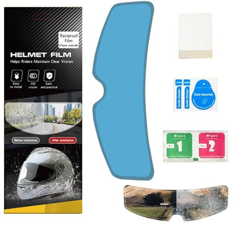 Casco da moto antiappannamento, pellicola antiappannamento | Adesivi con inserto antiappannamento Pellicola antipioggia per visiera del casco a lunga durata - per casco Pellicola per
