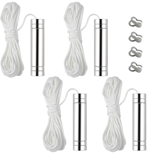 NewZC 4Pcs Cylindrical Bathroom Ceiling Lights Pulls Cord Handle Chrome