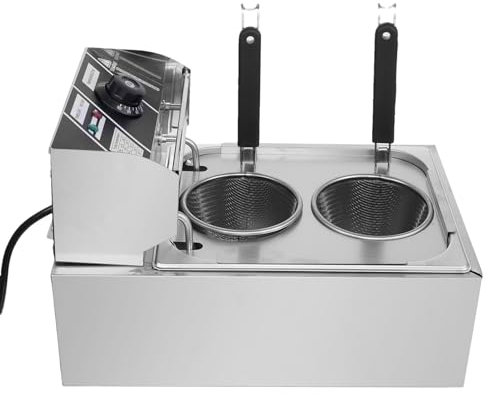 Cuiseur à pâtes professionnel 110 V - Cuiseur à nouilles électrique 1500 W avec deux paniers | Cuiseur à nouilles 0 °C - 200 °C | Appareil de cuisson multifonction pour légumes, spaghettis et ravioli