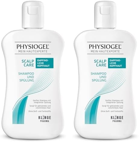 PHYSIOGEL Scalp Care Mildes Shampoo und Spülung 250 ml - sanfte Reinigung und Pflege für empfindliche, trockene Kopfhaut - Feuchtigkeitsshampoo & Conditioner für glänzendes Haar (Packung mit 2)