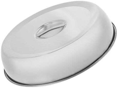 FUNOMOCYA Round Pot Lid Stainless Steel Steak Cover Food Protective Dome Cover for Bbq Use Prevents Splashing and Keeps Food Fresh during Grilling