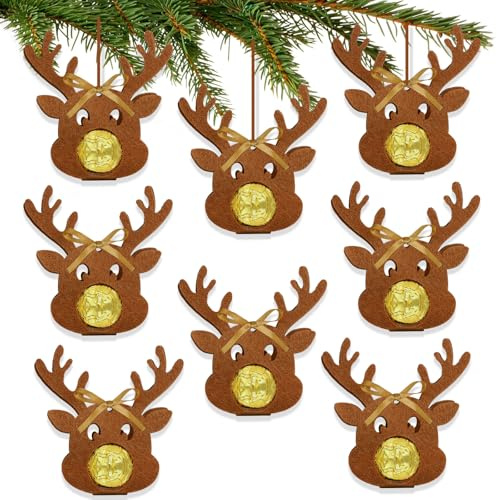 BOFUNX 8 Stück Weihnachtsdeko Anhänger Geschenk Schokolade Halter Candy Box zum Befüllen Weihnachtsbaum Anhänger Christbaumschmuck Geschenk Weihnachten Basteln Deko für Weihnachtsbaum
