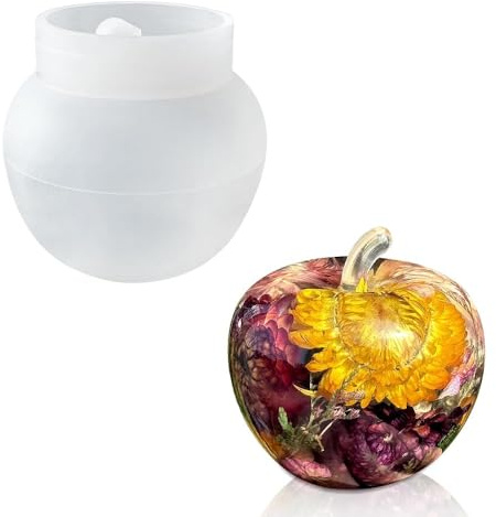 Moules à pommes 3D en silicone,fruits moule en silicone, moule en résine réutilisable pour bougie, savon et décoration maison, moules pour résine époxy, Noël, Halloween et projets créatifs DIY