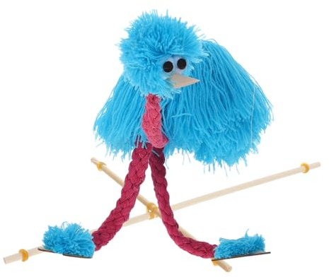 FUNOMOCYA Plüsch Straußen Marionette Interaktives Handpuppenspielzeug aus Hochwertigem Kiefernholz und Weichem Plüsch Kindgerechtes Marionetten Dekorativ Aufhängen Geeignet