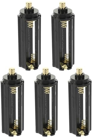 Veemoon 5 pezzi Porta Batterie Torcia Aaa Slot in Plastica Nera Custodia Compatta e Leggera per Accessorio Batterie per Campeggio e Uso Domestico