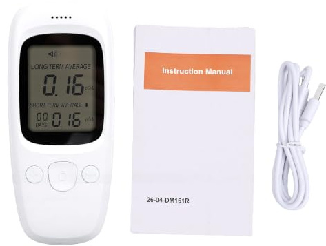 Eujgoov Rilevatore di Gas Radon Portatile, Monitor Radon, Intervallo di Misurazione 0-270 PCi/L, con Schermo LCD Digitale e Sensore Ionico Ad Alta Precisione, for Monitoraggio a Lungo