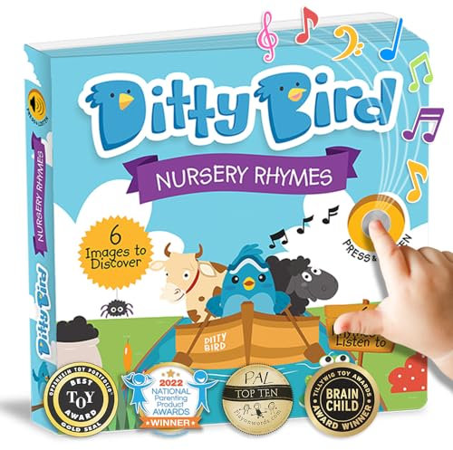 DITTY BIRD Musical Books for Toddlers | Fun Children's Nursery Rhyme Book | Old Macdonald’s Farm Book with Sound | Interactive Toddler Books For 1 Year Old to 3 Year Olds | Sturdy Baby Sound Books