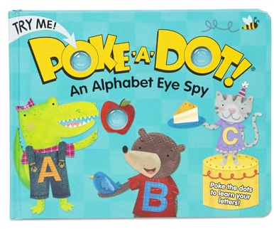Melissa & Doug Poke-a-Dot! an Alphabet Eye Spy, Interactive Children's Board Book with Buttons to Pop, Educational Sensory Toy for Toddlers & Preschoolers Ages 3+ - FSC Certified