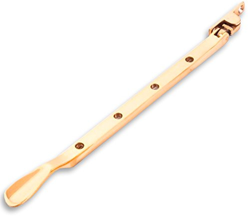 White Hinge Solid Brass Victorian Spoon Arm Casement Stay
