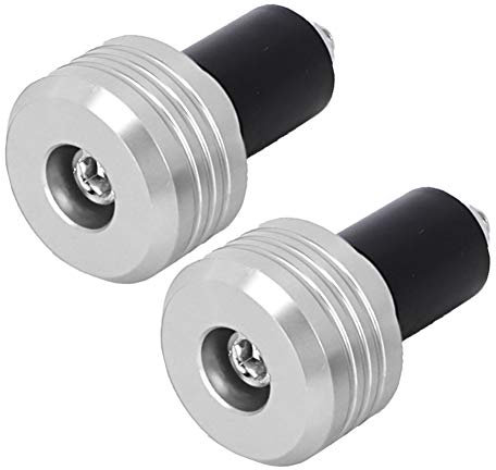 Empuñaduras, par de 22 mm Manillar de la Motocicleta Extremo de Agarre Tapones de Aluminio Accesorios de Moto Deslizante(Silver)
