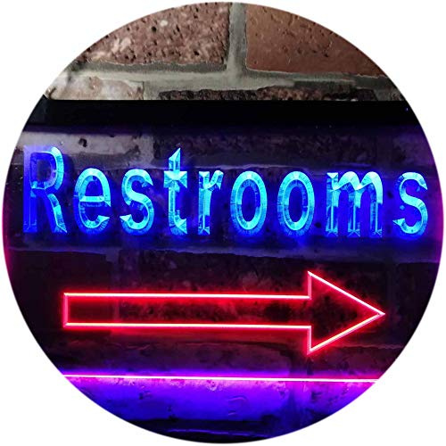 ADVPRO Restroom Arrow Toilet Display Dual Color LED Neon Sign Blue & Red 24 x 16 st6s64-m0049-br