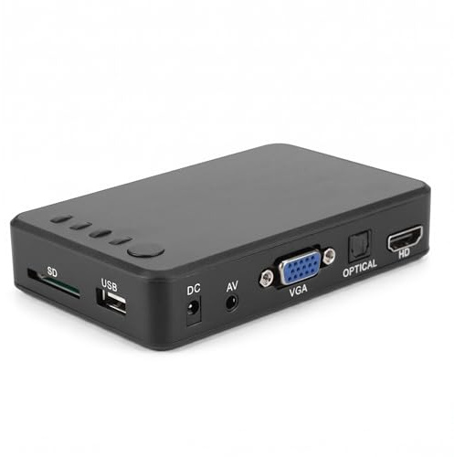 1080P Media Player, HD-Media-Audio-Video-Werbe-Player Festplatten-Player mit AV/HDMI-Schnittstelle fürs Auto(EU-Stecker)