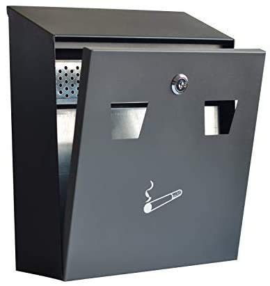 PLESIU GenericDEFGHIJ Wall-Mounted Cigarette Disposal Tower - Commercial Ashtray - Black