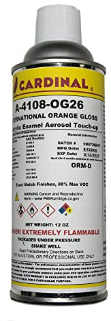 A-4108-OG26: International Orange Gloss Powder Coating Touch-Up Spray Paint | Car Parts and Repair Refinishing Clear Coat for Permanent Sealing of Coated Surfaces