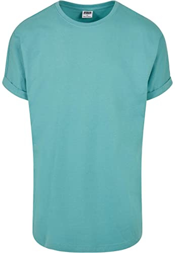 Urban Classics T-shirt för män, lång formad Turnup t-shirt, avslappnad t-shirt för män, i långt snitt, finns i många färger, storlekar XS-5XL, Glas, L