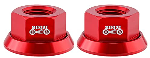 2pcs M10-Achsradmuttern, Fahrrad Radmuttern Nabenmuttern 7075 Aluminium für Fahrrad MTB Rennrad (Rot)