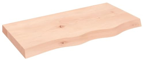 vidaXL Waschtischplatte, Multifunktional Arbeitsplatte mit Naturkante, Waschtischkonsole Tischplatte für Badezimmer, Holzplatte Platte Badmöbel, 80x40x(2-6) cm Massivholz Unbehandelt