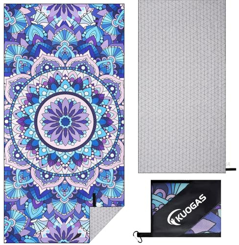 KUOGAS Telo Mare xxl 90×180, Telo Grande In Microfibra Ad Asciugatura Rapida, Telo Bagno Senza Sabbia, Coperta Mare Donna
