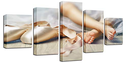 RFCKMIRZ Poster Kunstdrucke Fuß Wandbilder Schlafzimmer Modern Gemälde 5 Teiliges Leinwand Bild M (50X25Cm)