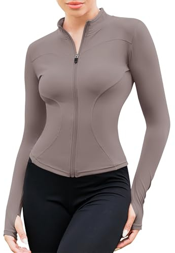 EFFAN Sportjacke Damen Eng Laufshirt Sport Yoga Shirt Langarm Eng Running-Bekleidung Pilates Jacke Outfit Gym Oberteil Klamotten Running Laufjacke Haiyueyan M