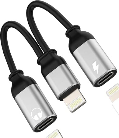 Lightning Kopfhörer Doppelt Jack 2in1 für iPhone 14 13 12 für iPad AUX Audio Kabel Lade Anschluss Zertifiziert MFI für Apple Zubehör Auto Lightning Kopfhörer Mikrofon Adapter