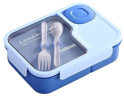Juego de lonchera portátil con utensilios, funda funcional de almacenamiento de alimentos con secciones separadas y herramienta para disfrutar de las comidas