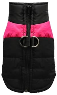 Wasserdichte Hunde-Winterweste, gepolsterte, warme Jacke mit Reißverschluss für kleine, mittelgroße und große Hunde, Outdoor-Haustiermantel (Rosa, Größe 5XL)