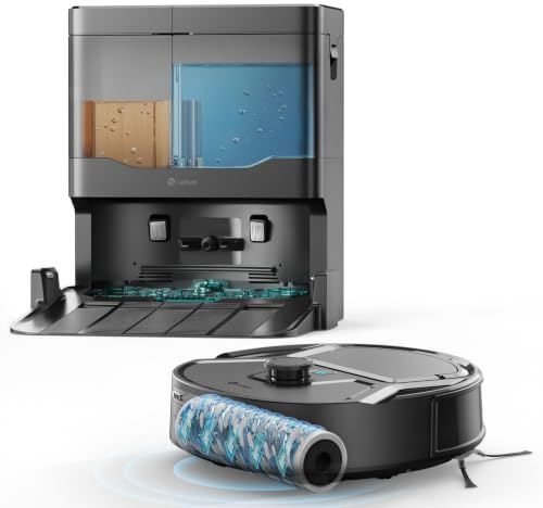Lefant M210 Pro Omni Robot Aspirador y Fregasuelos Mascotas,20.000 Pa | Rodillo Autolimpiante,Lavado Continuo con Agua Limpia, Limpieza a Medida,Cero Enredos,Mapas Multinivel, 2.4G/5G WiFi