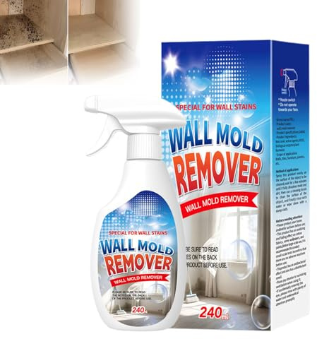 Wall Mold Remover Spray, Potente Spray Antimuffa per Pareti, Piastrelle e Superfici, ad Azione Rapida, Smacchiatore Multisuperficie Bagno, Cucina, Piastrelle, Legno, Tessuto (1 Bottiglia)