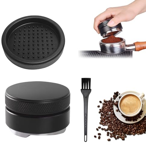 SoeUyd Kaffedistributör, kaffedistributör 53 mm, kaffenivåfördelare med borste och silikonmatta, utformad för snabb utjämning och jämn fördelning av malet kaffe