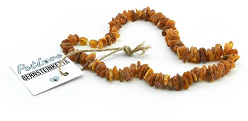PetLove Bernsteinkette Hund • 100% Baltischer Bernstein • Halsband für Hunde & Katze • Länge: 30cm