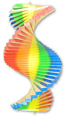 Thai Gifts Wooden Wind Spinner - Rainbow 40cm