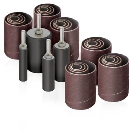 LINE10 Tools 28 Pack Sanding Drum and Sleeves Set for Drill, 2-inch Long, 60, 80, 120 and 240 Grit
