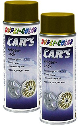 DUPLI_bundle 2 x Dupli de color Cars Llantas Oro Llanta Oro Brillo barniz de protección acero metal ligero 40