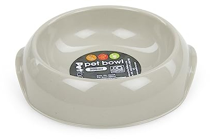 Petface Cat Feeding Bowl, Grey 200 ml Capacity, Cat Dish for Wet or Dry Food Portions, L14.7 x W14.7 x H3.4 cm