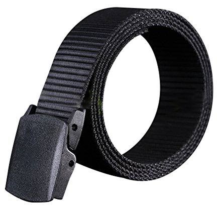 WINOMO Sports Canvas Gürtel Herren Verstellbar Leicht Atmungsaktiv Nylon Outdoor Gürtel Mit Mattschwarzer Kunststoffschnalle Für Alltag Militär Jeans Hosen