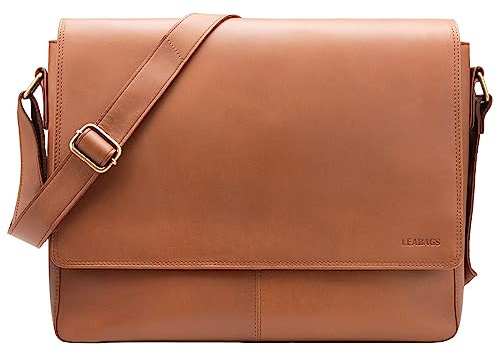 LEABAGS Oxford Laptoptasche Leder 15 Zoll Herren Damen Echtleder