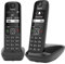 Gigaset AS690 Duo - 2 Schnurlose DECT-Telefone - kontrastreiches Display - brillante Audioqualität - einstellbare Klangprofile - Freisprechfunktion - Anrufschutz, schwarz [Deutsche Version]