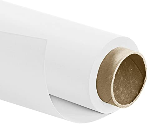 Walimex pro Fotohintergrund aus Karton 1,35x10m, weiß I Fotoleinwand als Backdrop für den professionellen Fotostudio Einsatz I Ideal für Produktfotografie I reflexfrei, strapazierfähig & zum Rollen