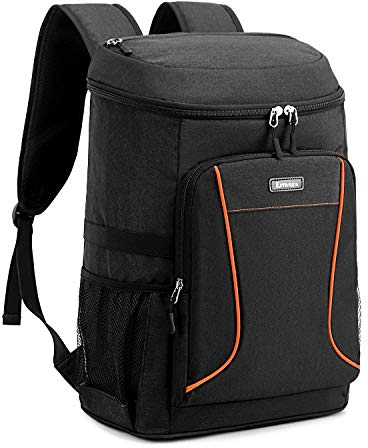Estarer Kühlrucksack 35L Kühltasche Picknickrucksack Wasserdichter Rucksack zum Kühl mit Flaschenöffner beim Camping, Wandern und Strand, Schwarz