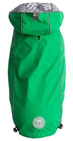 GF Pet Reversible ElastoFit Raincoat - Regenjacke- wasserdichte Hundebekleidung- Größe L Hundemantel Rückenlänge 46cm- Grün