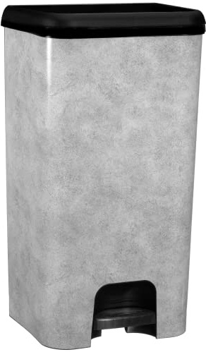 Poubelle de cuisine à pédale 40L LINCOLN en plastique aspect Béton