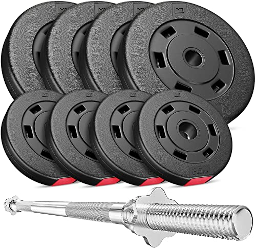 Hop-Sport Hantelset 39 kg, 1x Langhantelstange, Hantelscheiben: 4x5kg + 4x2,5kg