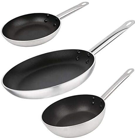 Vogue Cook Like A Pro 3-Piece Non-Stick Induction Frying Pan and Saute Pan Set
