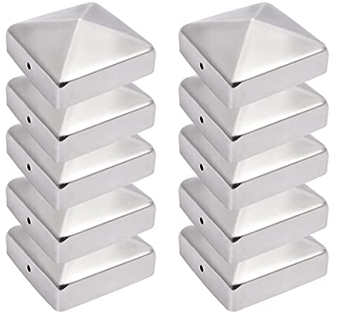 Tappi per Pali da 10 Pezzi, Copertura per Recinzione da Giardino in Legno, Tappo per Pali in Legno, Alternativa alla Zincatura, Tappo per Pali,80x80mm
