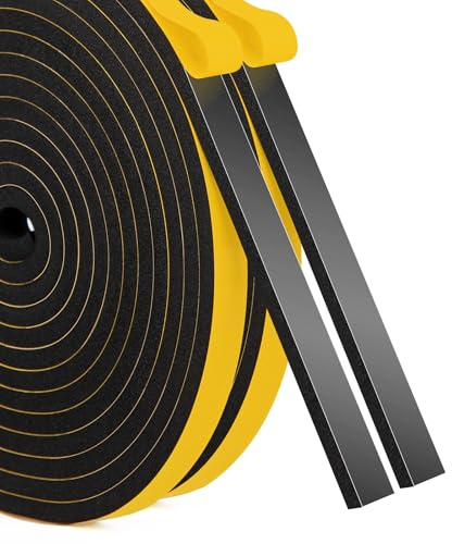 fowong Dichtungsband Selbstklebend–6x1.5mm,20m– Neu Rückstandsfrei | Flexibles Moosgummiband für Türen & Fenster Abdichtung– Zugluftstopper, Schallschutz, Energiesparen, wasserdicht
