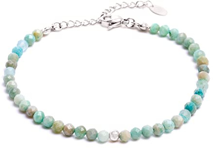BERGERLIN Naturstein Perlenarmband Damen Herren, Silber/Gold | Naturstein Armband Damen & Herren: Armband Gold/Silber mit echten Heilsteinen – vom deutschen Prüflabor bestätigt.