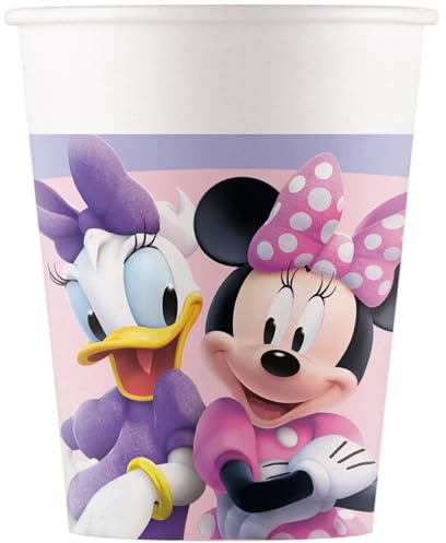 Folat 93831P Trinkbecher Papier FSC Minnie Mouse 200ml - 8 Stück, Pink
