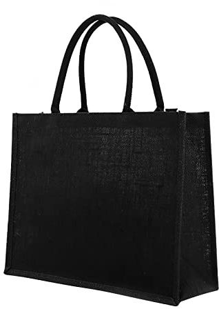 Jutetasche Damen Jute Shopper Tragbare Einkaufstasche Multifunktionale Handtasche Tragetasche Wiederverwendbarer Jutebeutel Waschbare Stofftasche Dauerhafter Stoffbeutel für Alltag Einkaufen Picknick